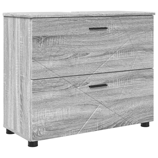 Badezimmerschrank mit Speicher Graues Sonoma 76,5 x 35 x 64 cm