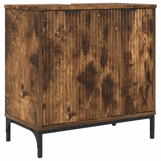 Waschbeckenschrank Geräucherte Eiche 60,5 x 33,5 x 61 cm