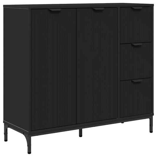 Sideboard Schwarz 89,5 x 33 x 82 cm Holzwerkstoff