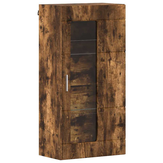 Wandmontierter Schrank mit Regal Räuchereiche 55 x 29 x 100 cm