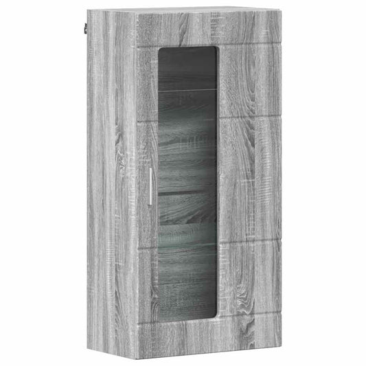 Wandmontierter Schrank mit Regal Grau Sonoma 55 x 29 x 100 cm