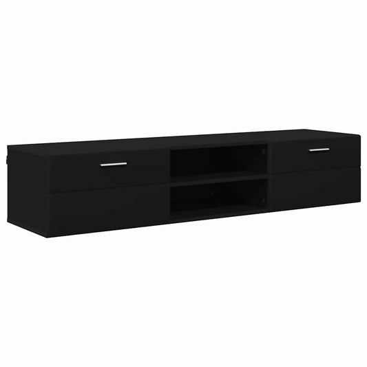 Holzschrank Wandmontiert Schwarz 150 x 39 x 30 cm Holzwerkstoff