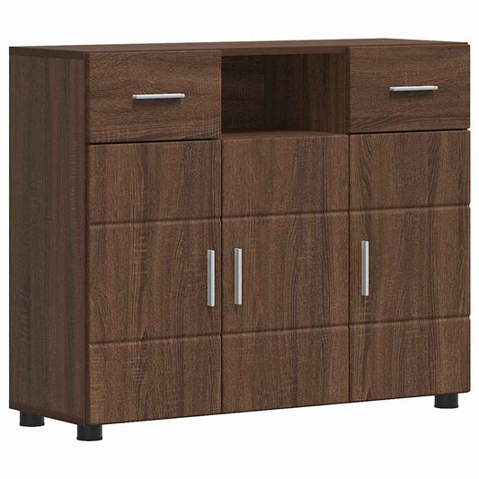 Sideboard Braun Eichen-Optik 88,5 x 30,5 x 73 cm Holzwerkstoff