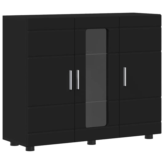 Sideboard mit Regal Schwarz 55,5 x 29 x 100 cm Holzwerkstoff