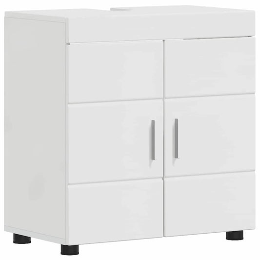 Badezimmerschrank-Set TULUM Hochglanz Weiß 60 x 34 x 63 cm