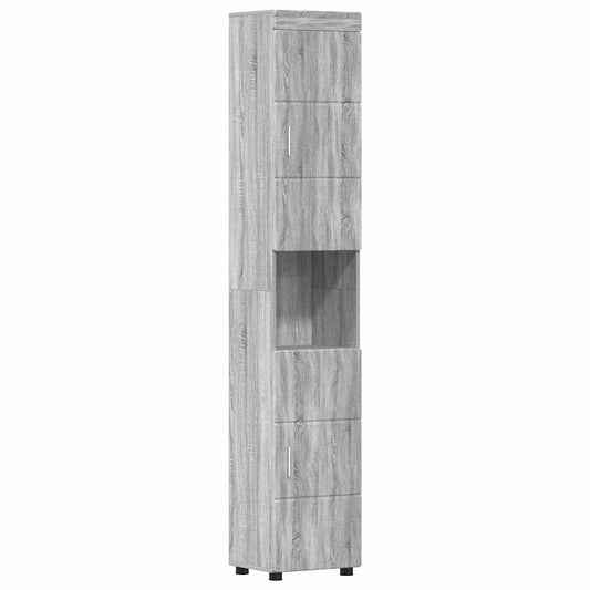 Badezimmerschrank-Set TULUM Graues Sonoma 37 x 31,5 x 203 cm
