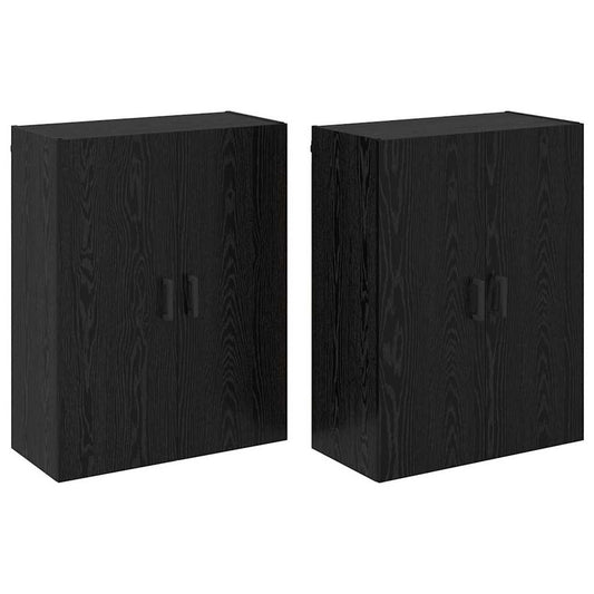 Wandschrank 2 pcs Schwarz Eichen-Optik 69,5 x 34 x 90 cm