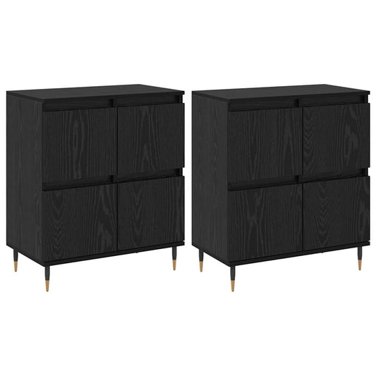 Sideboards 2 pcs Schwarz Eichen-Optik 120 x 35 x 70 cm