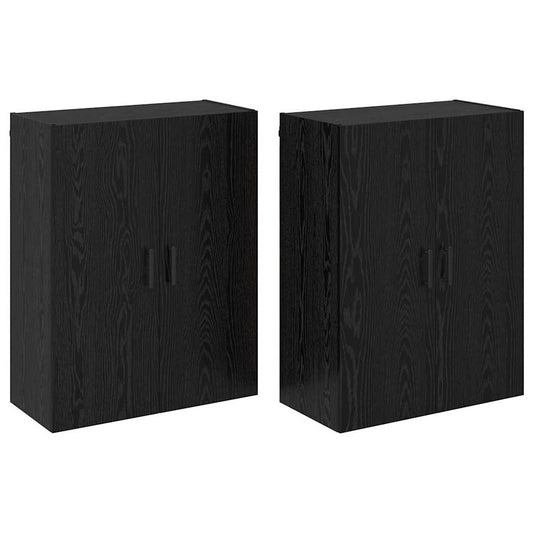 Wandschrank 2 pcs Schwarz Eichen-Optik 69,5 x 34 x 90 cm