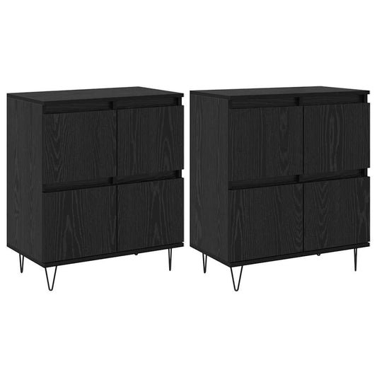 Sideboards 2 pcs Schwarz Eichen-Optik 120 x 35 x 70 cm