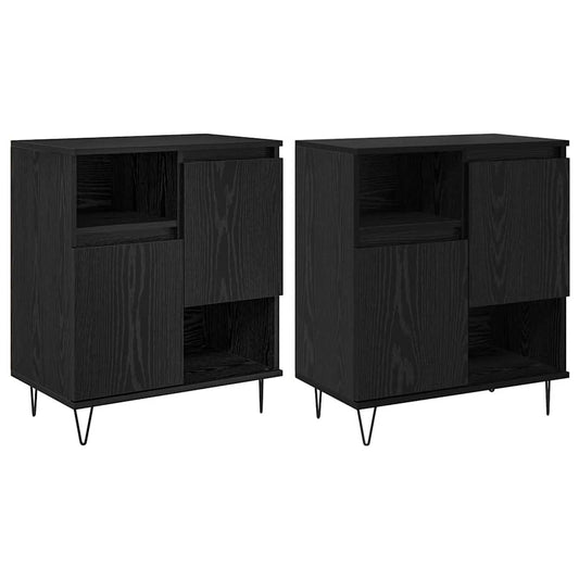 Sideboards 2 pcs Schwarz Eichen-Optik 120 x 35 x 70 cm