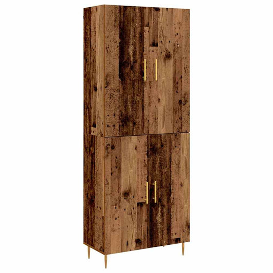 Highboard Wandmontiert Altholz 69,5 x 34 x 180 cm Holzwerkstoff