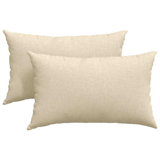 Sofakissen 2 pcs Creme 50 x 30 cm Stoff