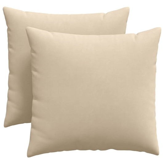 Sofakissen 2 pcs Creme 45 x 45 cm Stoff