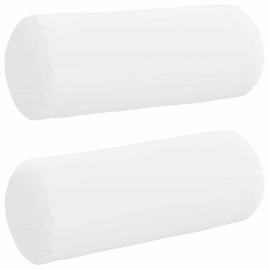 Bolsterkissen 2 pcs Weiß Ø 15 x 40 cm Stoff