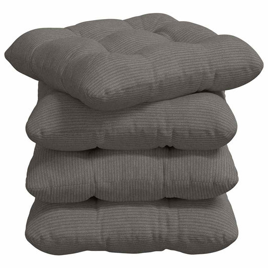 Sitzkissen 4 pcs Hellgrau 45 x 45 cm Cordstoff
