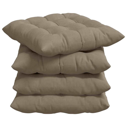 Sitzkissen 4 pcs Taupe 40 x 40 x 6 cm Mikrofaser
