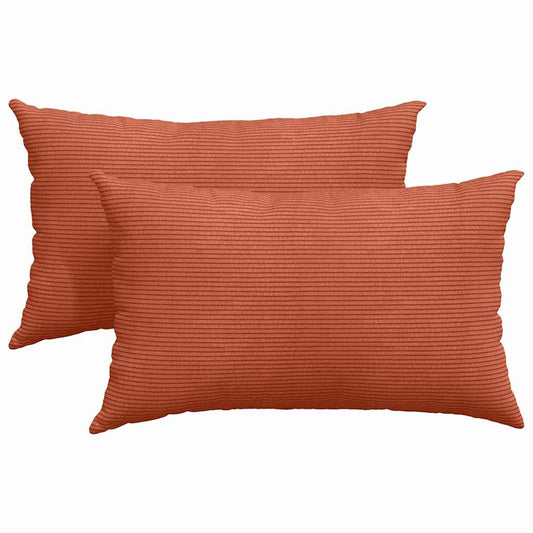 Sofakissen 2 pcs Rot-Orange 50 x 30 cm Cordstoff