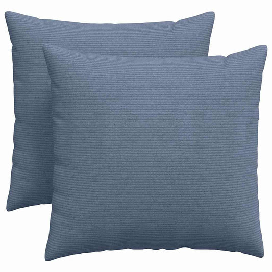Sofakissen 2 pcs Blau 45 x 45 cm Cordstoff