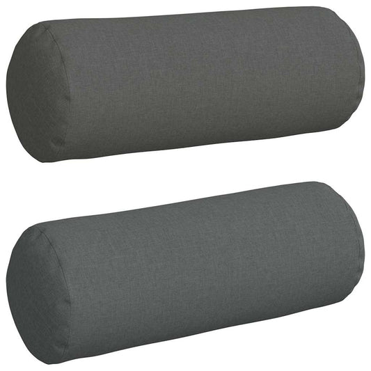Bolsterkissen 2 pcs Dunkelgrau Ø 25 x 70 cm Stoff