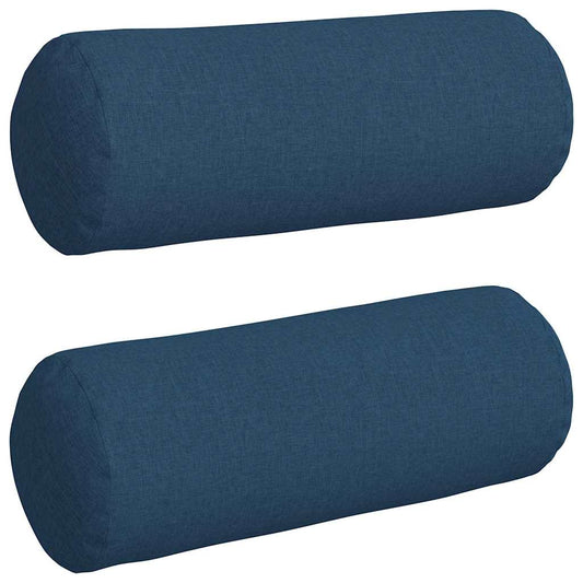 Bolsterkissen 2 pcs Blau Ø 25 x 70 cm Stoff