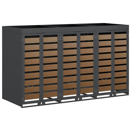 Wagenmüllbehälter für 3 Behälter Anthrazit