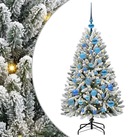 Künstlicher Weihnachtsbaum Grün und Weiß 120 cm PVC und Metall