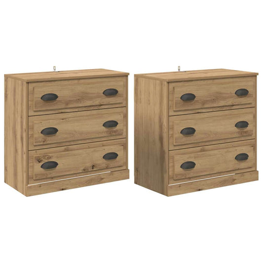 Sideboards 2 pcs Artisan-Eiche 70 x 35,5 x 67,5 cm