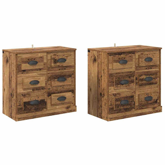 Sideboards 2 pcs Altholz 70 x 35,5 x 67,5 cm Holzwerkstoff