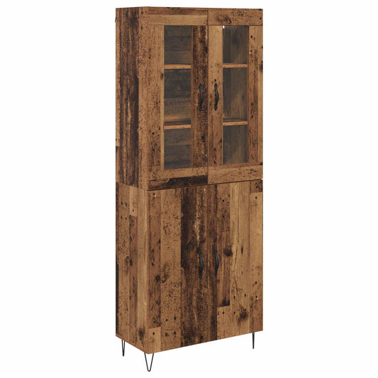 Highboard Altholz 69,5 x 34 x 180 cm Holzwerkstoff