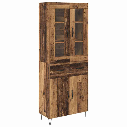 Highboard Altholz 69,5 x 34 x 180 cm Holzwerkstoff