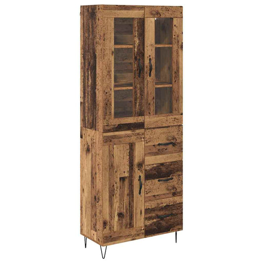 Highboard Altholz 69,5 x 34 x 180 cm Holzwerkstoff