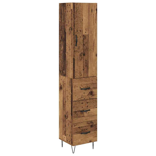 Highboard Altholz 69,5 x 34 x 180 cm Holzwerkstoff