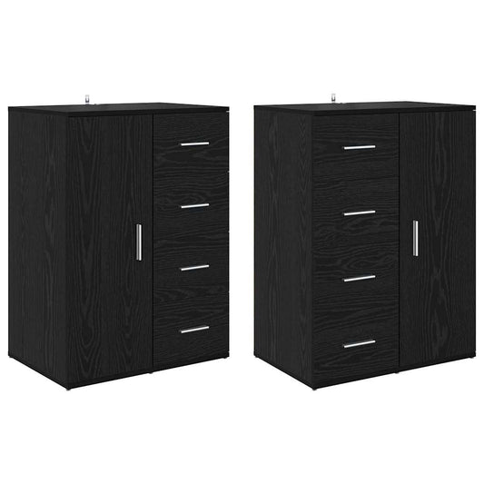 Sideboards Corona 2 pcs Schwarz Eichen-Optik 59 x 39 x 80 cm