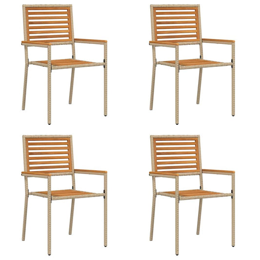 Garten Stapelstühle 4 pcs Braun und Beige