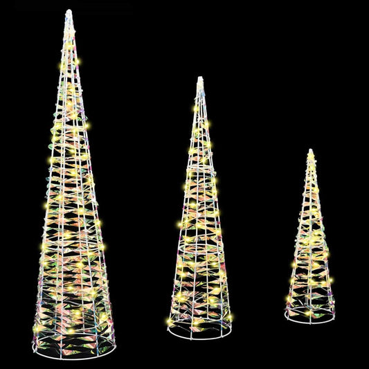 Weihnachtsbaum 3 pcs Warmweiß 20 x 20 x 80 cm Haustier