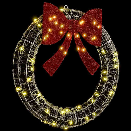 Kranz mit 60 LEDs Warmweiß 76 x 8,5 x 76 cm Acryl