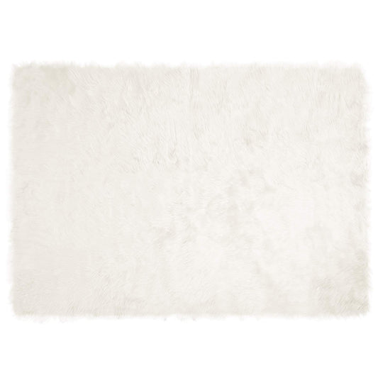 Kunstschaffell Teppich Tafalla Weiß 240 x 340 cm Polyester