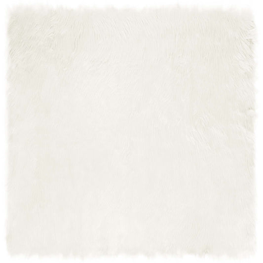 Kunstschaffell Teppich Tafalla Weiß 160 x 160 cm Polyester