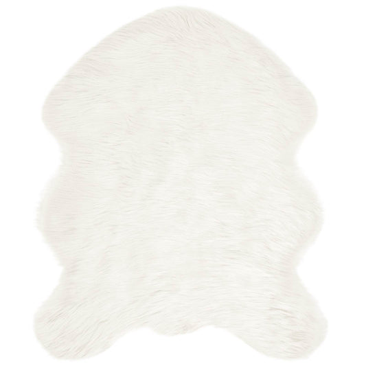 Kunstschaffell Teppich Tafalla Weiß 50 x 80 cm Polyester