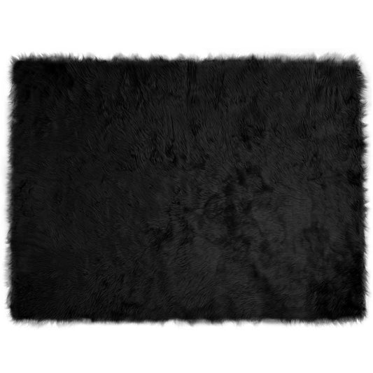 Kunstschaffell Teppich Tafalla Schwarz 160 x 230 cm Polyester