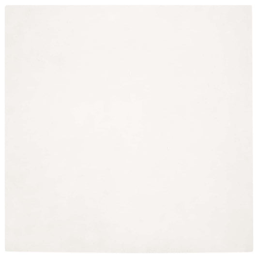 Kunstfell Hasen Teppich Olite Creme 160 x 160 cm Polyester