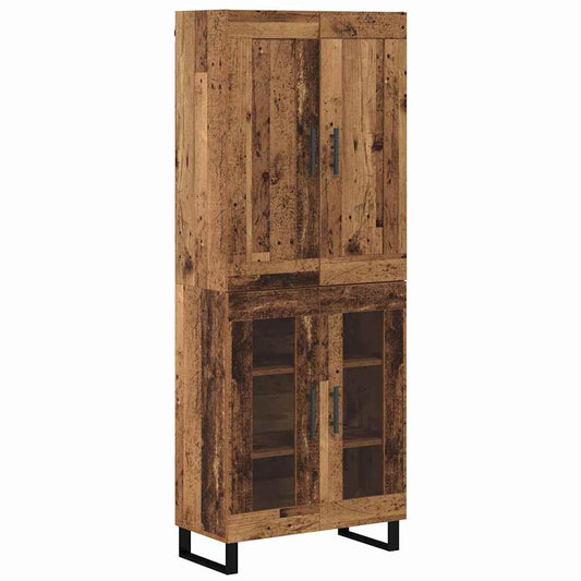 Highboard Altholz 69,5 x 34 x 180 cm Holzwerkstoff