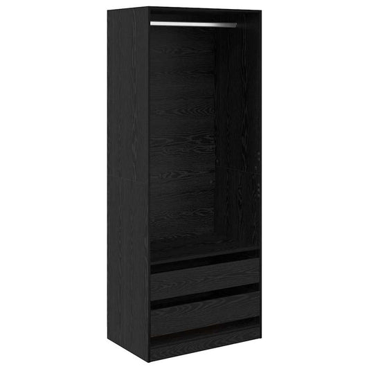 Kleiderschrank Schwarz Eichen-Optik 80 x 50 x 200 cm