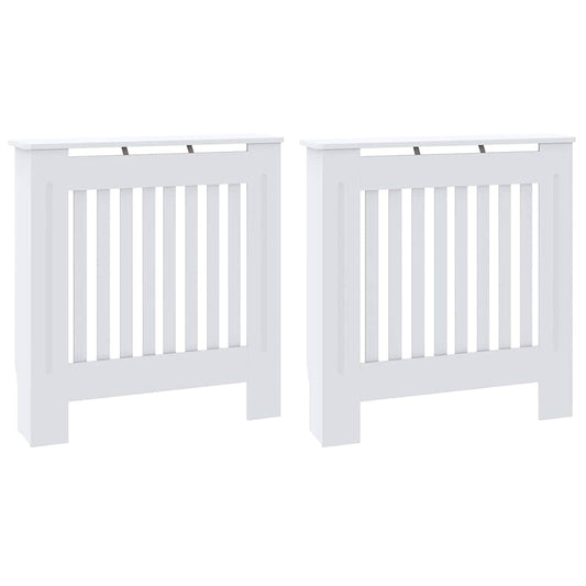 Heizkörperabdeckung 2 pcs Weiß 78 x 19 x 81,5 cm Holzwerkstoff