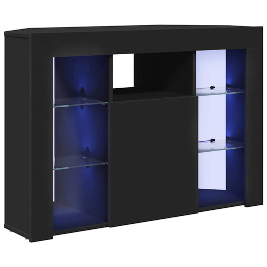 Eck-LED-TV-Schrank Schwarz 101 x 40 x 68 cm Holzwerkstoff