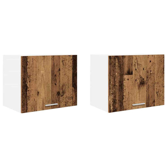Hängeschrank Riga 2 pcs Altes Holz und Weiß 50 x 31 x 40 cm