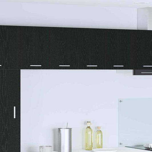 Hängeschrank Riga Schwarze Eiche und Weiß 60 x 31 x 40 cm