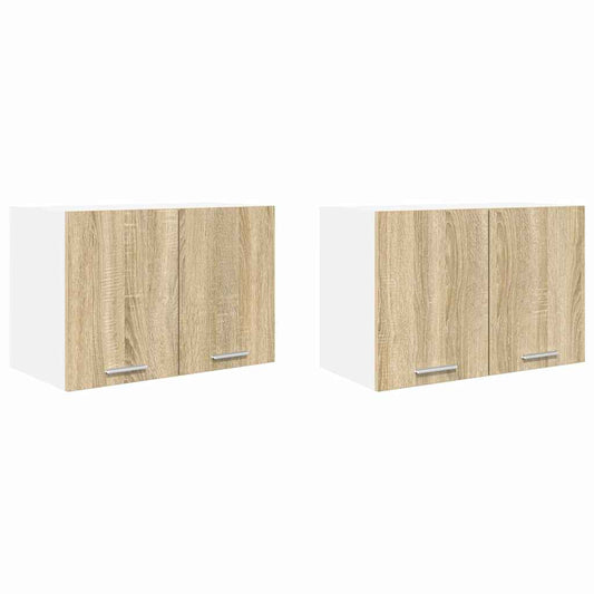 Hängeschrank Riga 2 pcs Sonoma-Eiche und Weiß 60 x 31 x 40 cm