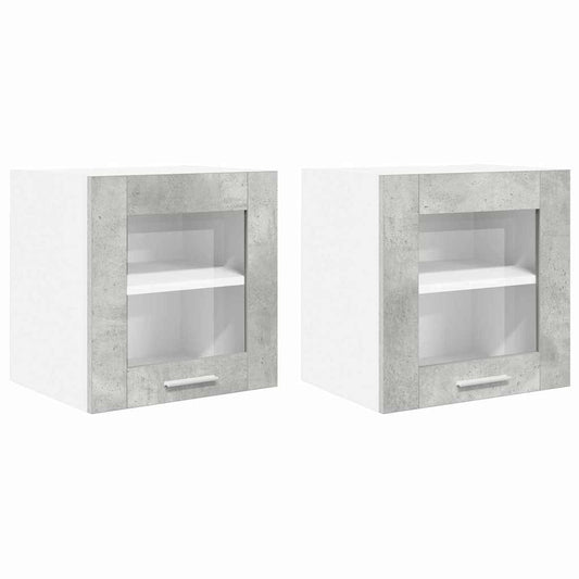 Hängeschrank mit Speicher Riga 2 pcs Beton Grau 40 x 31 x 40 cm
